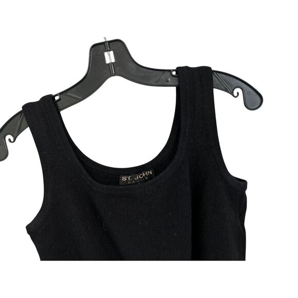 St. John Black Knit Tank Top Sleeveless Scoop Neck Womens Size S - Picture 3 of 9
